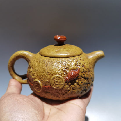 Chinese Yixing Zisha Clay Handmade Exquisite Teapot （金蟾壶 底款：蒋蓉)