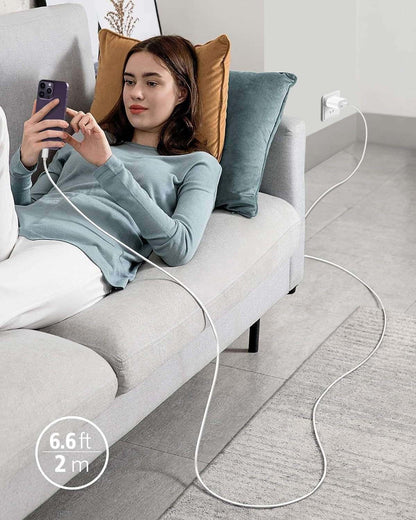 Fast Charging USB Wall Charger with 6FT Cable Set