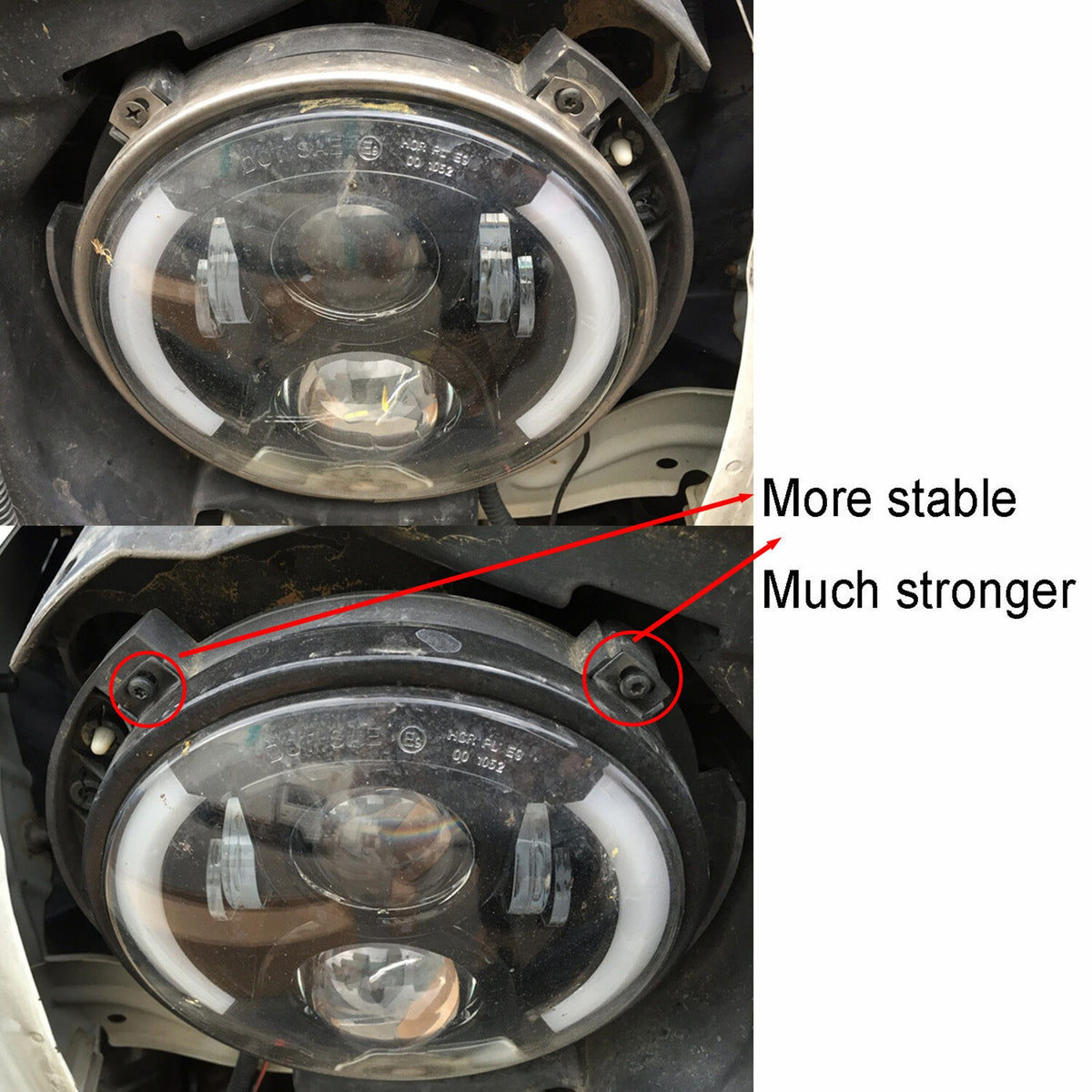 2Pcs 7inch Round Headlight Mount Bracket Rings For Jeep Wrangler JK 2007-2017