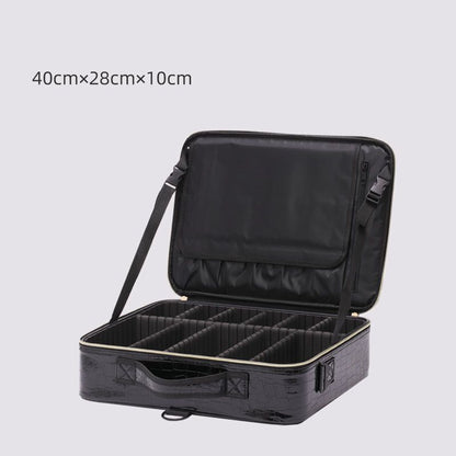 Leather Clapboard Cosmetic Bag Professional Make Up Case Storage Handbag Travel