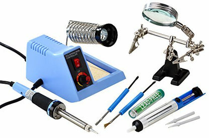 48W Temperature Controlled Soldering Station with Helping Hand, Desoldering Pump