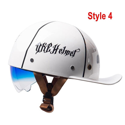 Motorcycle Helmet Vintage Helmet Baseball Cap Half Helmet Colourful Men Helmet