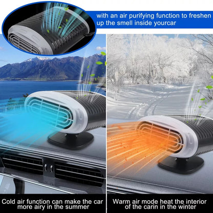 150W Heater Portable Heating Cooling Fan Defroster Demister for Car Truck 12V