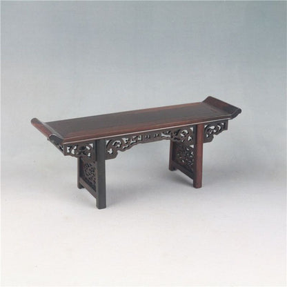 11.2" Rosewood Display Stand Miniature Rack Shelf Vase Bonsai Statue Base Decor