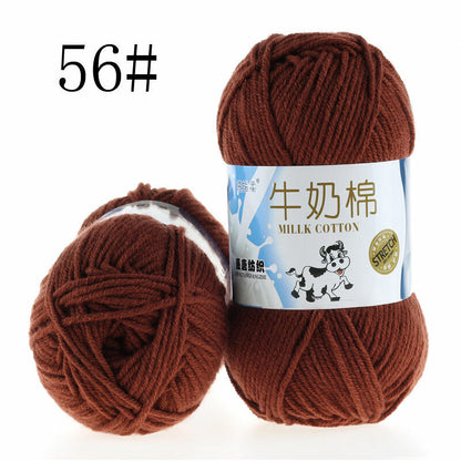 Hot Sale 50g Hand-woven Chunky Yarn Soft Milk Cotton Knitting Baby wool yarn