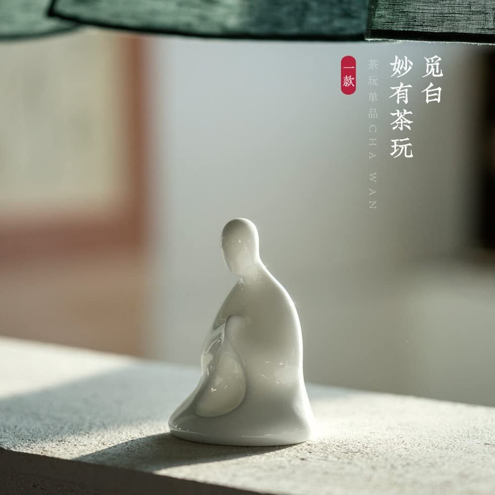 10.5cm Chinese Ceramic Ornaments Monk Tea Pet Creative Handmade Tea Play Zen Tea