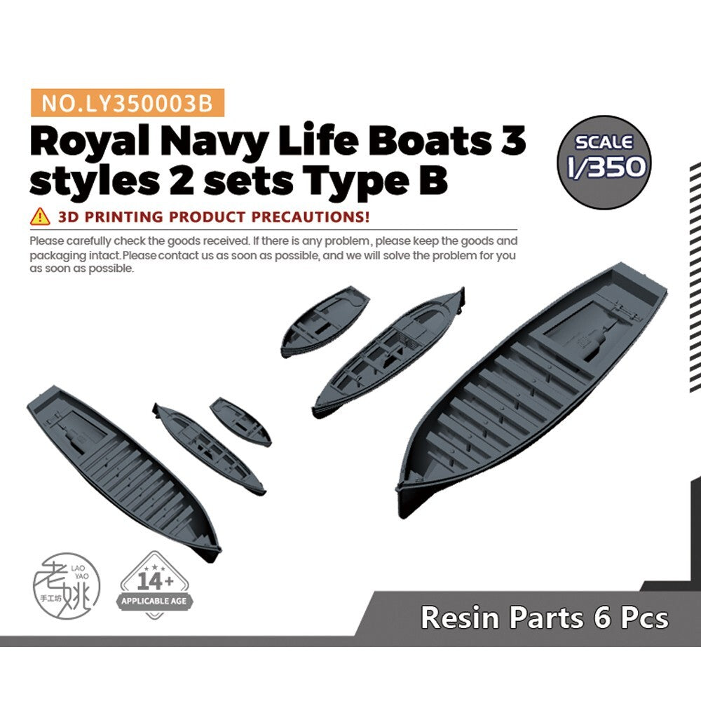 Yao's Studio LY350003B 1/350 Model Royal Navy Life Boats 3 styles 2 sets Type B