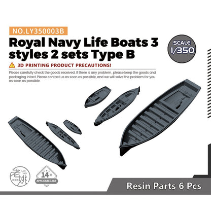 Yao's Studio LY350003B 1/350 Model Royal Navy Life Boats 3 styles 2 sets Type B