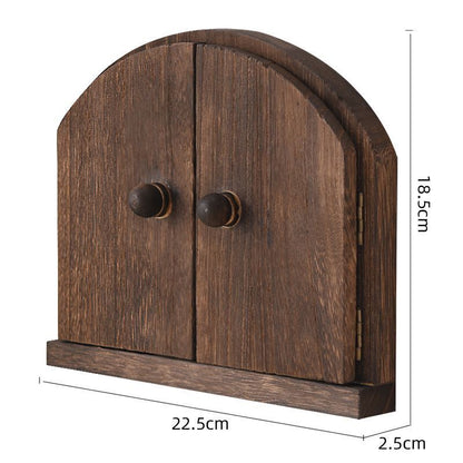 Outlet Cover Wood Double Door Light Switch Protector Button Box 18.5x22.5x2.5cm