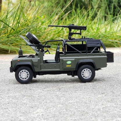 1:32 Land Rover Defender Reconnaissance Diecast Model Car Military Vehicle Toy