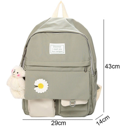 College Student Backpack Flower School Bags Book Backpack Nylon Bags 29*14*43 CM