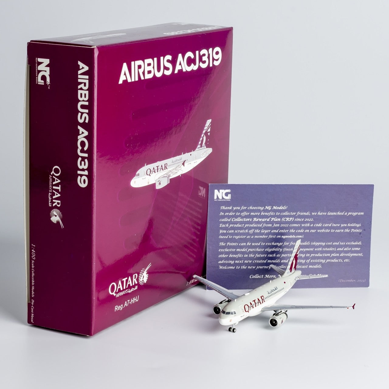1:400 NGmodels Qatar Amiri Flight ACJ Airbus319 Passenger Diecast Plane Model