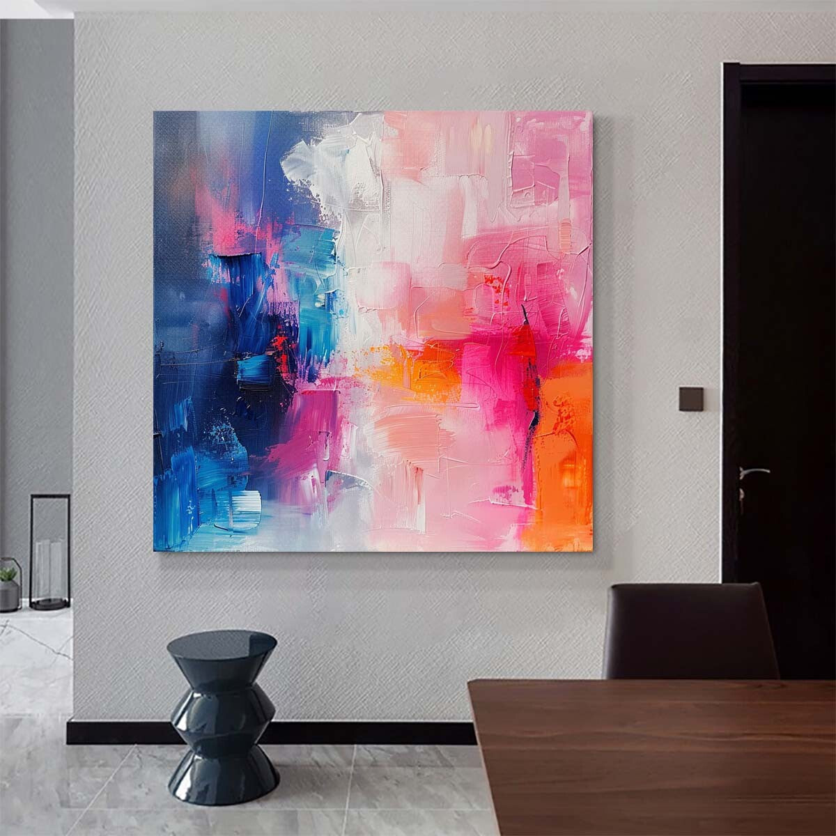 Large Hand-painted Purple Abstract Oil Paintings On Canvas Wall Art Home Decor