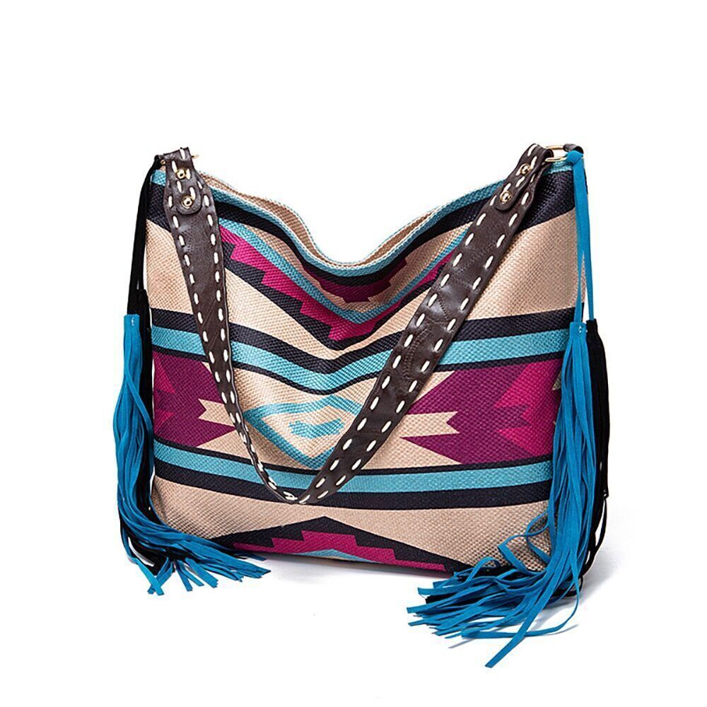 2023 New Fashion Woman Bags Women's Beach One-shoulder Carry Canvas Ethnic Style