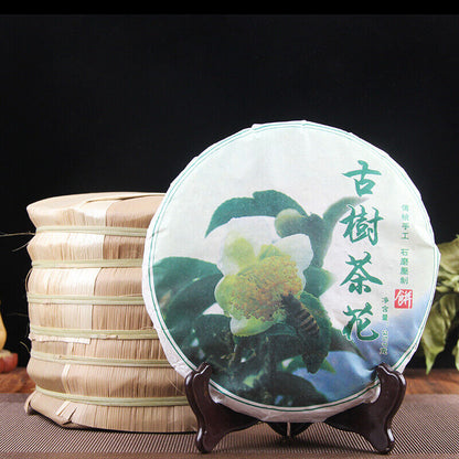 357g Pu-erh Tea Cake Raw Tea 357g Tea Flower Pu-erh Cake 谷花普洱茶饼生茶 茶花普洱饼大雪山茶区普洱茶叶