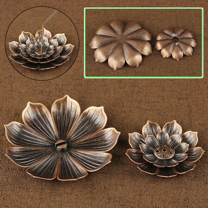 3.3inch New Buddhism Lotus Line Incense Plate Coil Base Incense Burner Holder