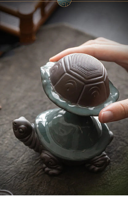 Ceramic Little Turtle Tea Set Filter Animal Figurine Kung Fu Tea Set Accessories