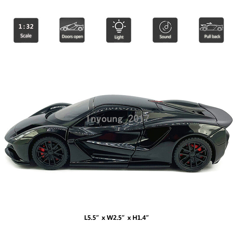 1/32 Lotus Evija Model Car Diecast Toy Vehicle Toys for Boys Kids Gifts Black