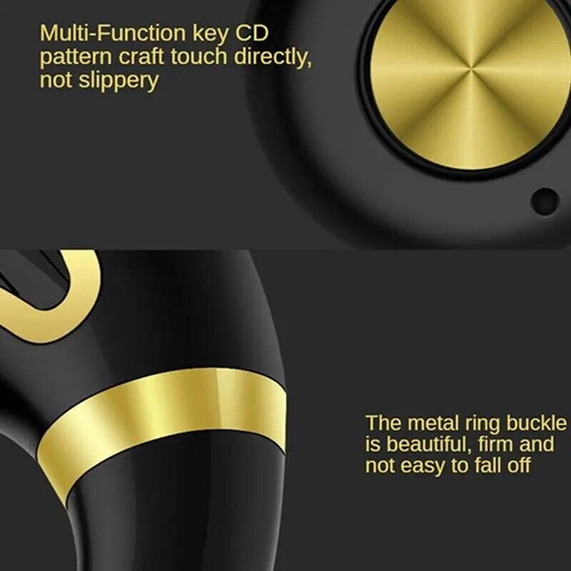 True Wireless Earbuds Bluetooth Earphones Stereo Bass Ear Hook Headset with Mic
