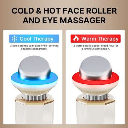 Hot/Cold Facial Roller Eye Massager Light Therapy&Ice Compress Light Beauty