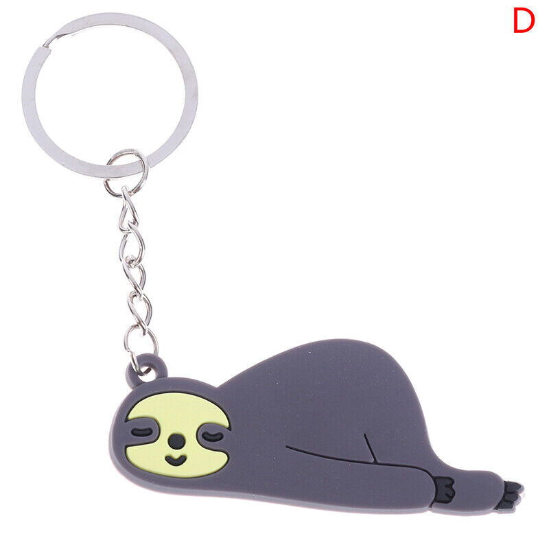 DIY PVC Sloth Keychain Key Rings Holder Key Chain Gift Jewelry Bag Phone Decor!