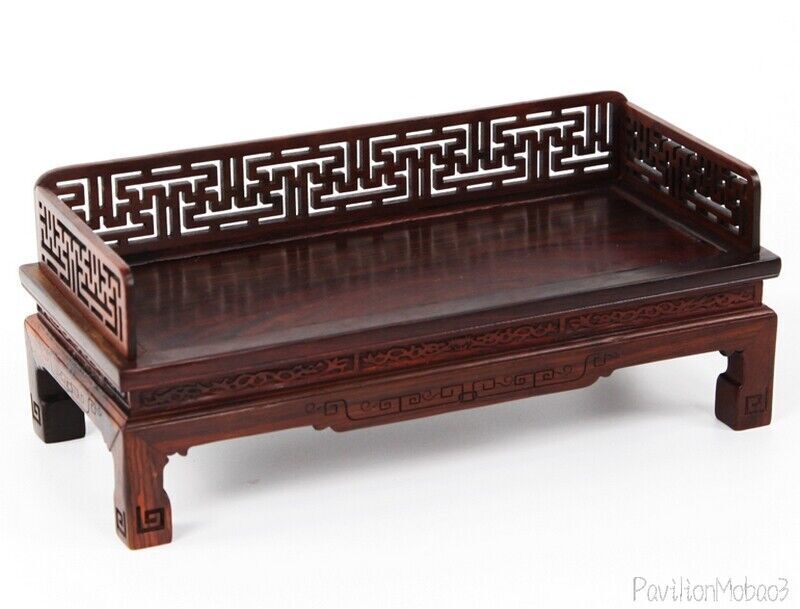 Rosewood Carved Rack Buddha Statue Craft Collection Display Wooden Base Holder