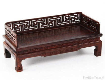 Rosewood Carved Rack Buddha Statue Craft Collection Display Wooden Base Holder