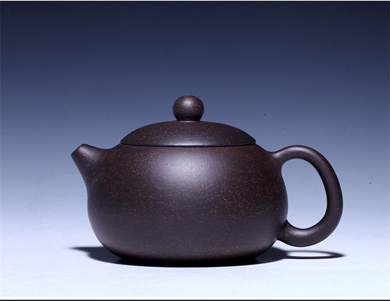 Authentic Yixing Zisha Teapot Marked Ball Shaped Infuser Holes Black Galaxy Clay