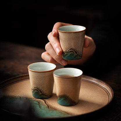 2pcs/lot Porcelain Cup 45ml Ceramic Master Chinese Kungfu Tea Cup Crude Pottery