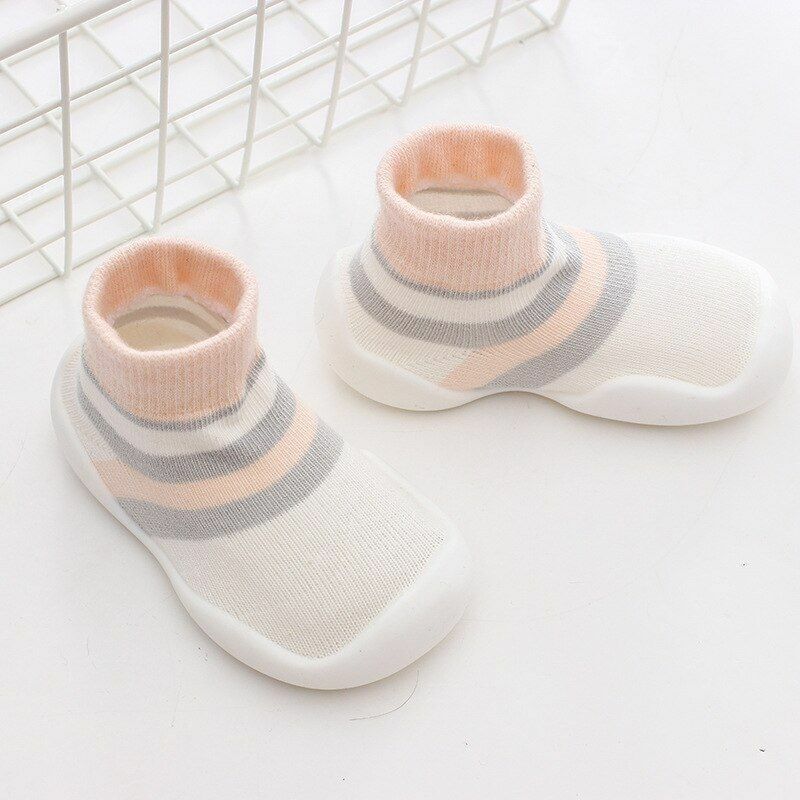 Unisex Baby Shoes First Walkers Toddler Girl Soft Rubber Knit Booties Anti-slip