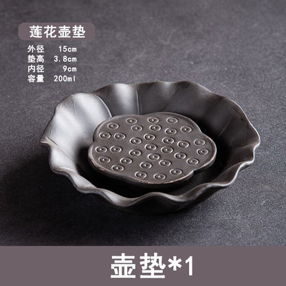 Purple Clay Teapot Mat Storage Water Dry Pot Holder Teapot Base