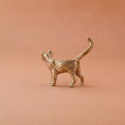 Solid Brass Kitten Cute Copper Cat Retro Copper Cat Tea Pet Animal Ornament