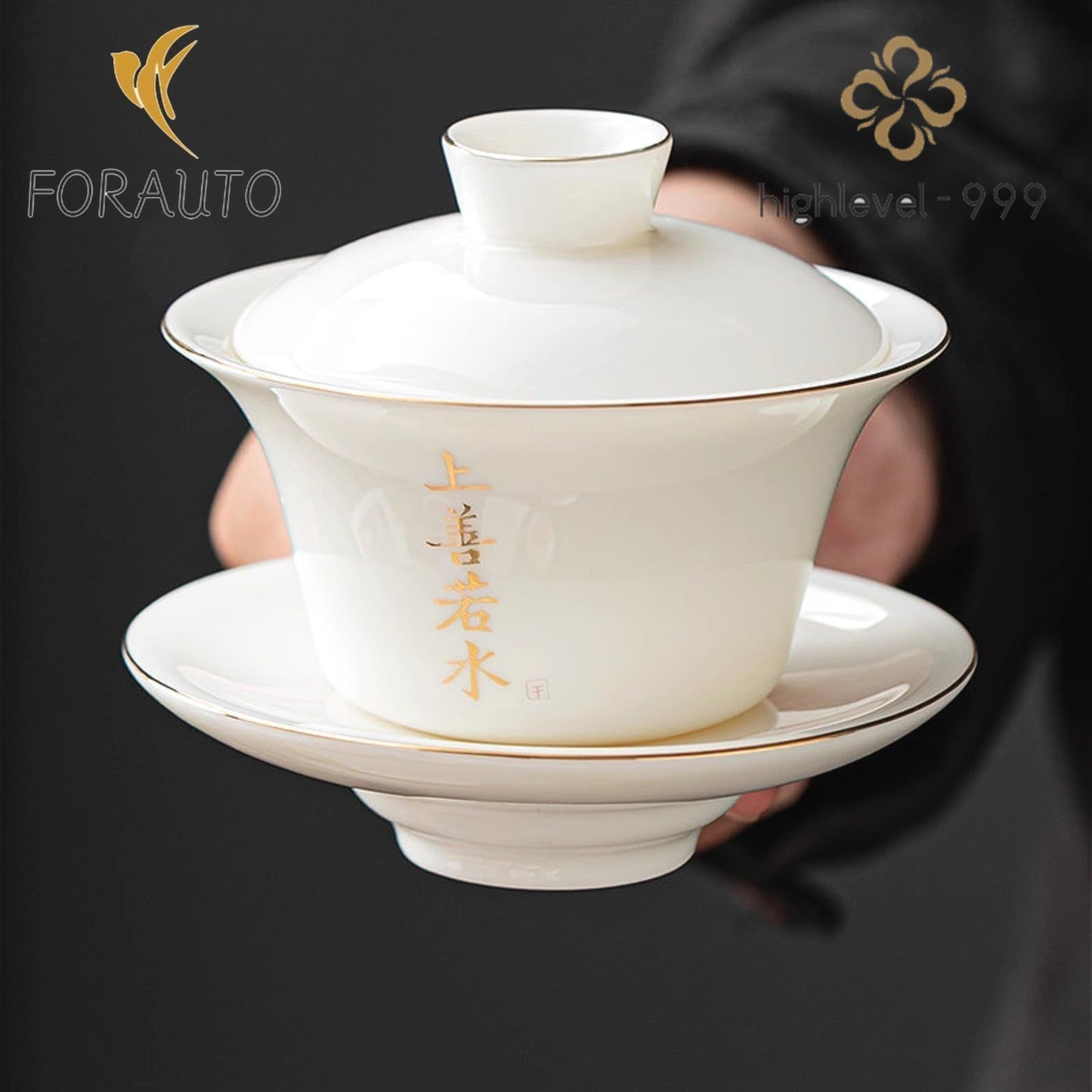 Jade Ceramics Gaiwan Teacup 140ml 4.5oz White Porcelain Kungfu Tea Set