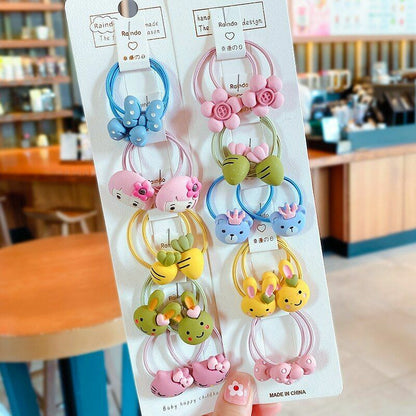 Hair Bands 10/20 Pcs/Bag Shiny Flowers Baby Scrunchies Rubber Kids Accessories