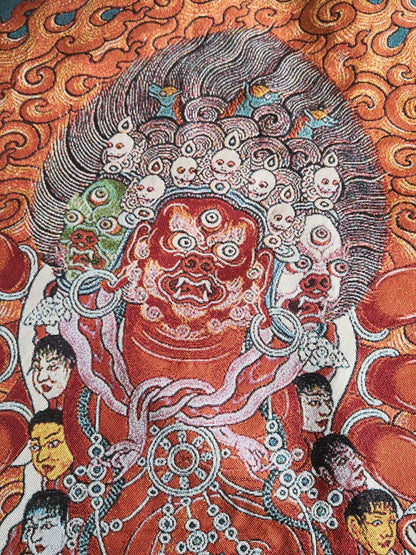36" Tibet Tibetan Cloth Silk Horsr-deity Vajra Hayagriva Tangka Thangka Mural