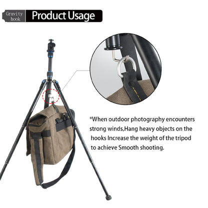 Stainless steel 3/8 interface Tripod Center Tripod Hook For Camera Tripod B