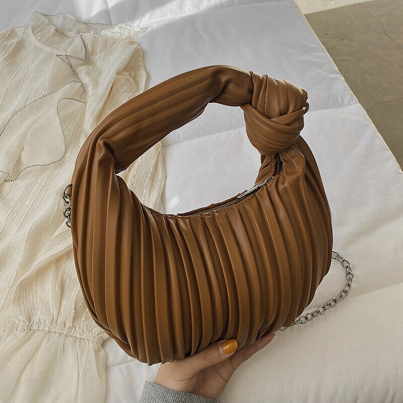 New Vintage Niche Armpit Pleated Bag Women Tote Soft Knot Dumpling Bag