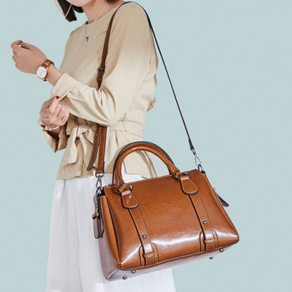 Genuine Leather Shoulder Crossbody Handbag Messenger Tote Bag 11.81*8.26*5.51 CM