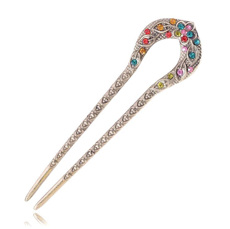 Women Hair Accessories Antique Bronze Plated Hairpins U-Shape Hair Stick Jewelry