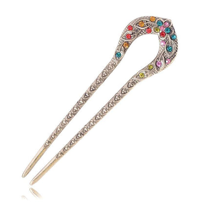 Women Hair Accessories Antique Bronze Plated Hairpins U-Shape Hair Stick Jewelry