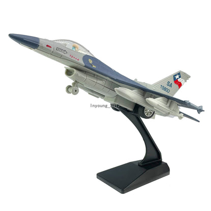 1:72 Scale 1985 F16 Fighter Jet Airplane Model Metal Diecast Plane Toy Blue