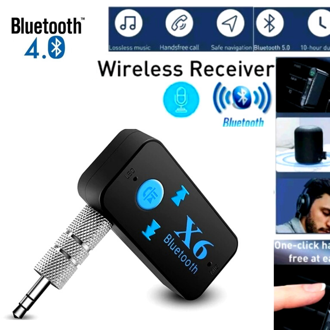 Receptor de audio inalámbrico auxiliar para coche Bluetooth adaptador transmisor
