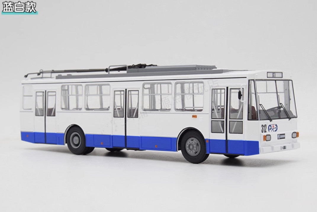 1:43 SSM Eastern Europe SKODA-14TR Large Trolleybus Passenger Car Diecast Model