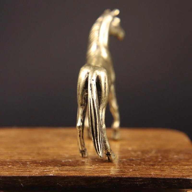 Brass Pony Ornament Solid Brass Little Steed Tea Pet Tabletop Ornament Copper