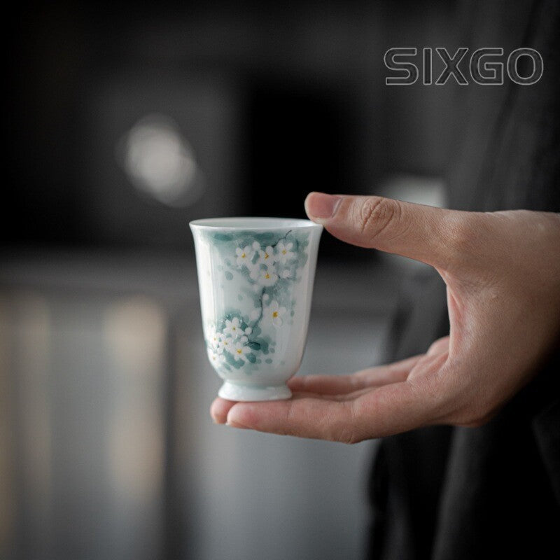 Hand-Painted Plum Blossom Master Cup Creative Tea Ceramic Kung Fu Tea Set 500ml