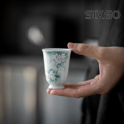 Hand-Painted Plum Blossom Master Cup Creative Tea Ceramic Kung Fu Tea Set 500ml