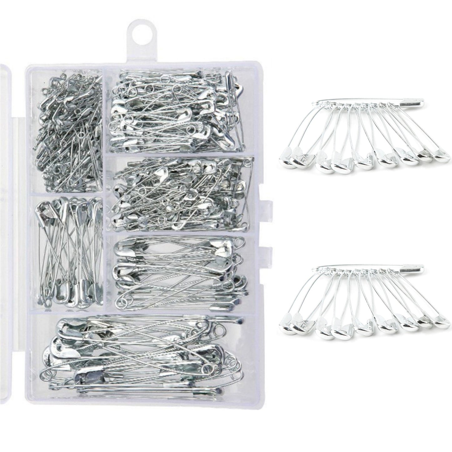 Lots Steel Safety Pins Assorted 6 Size Heavy Duty Nickel Plated Clothes Pins