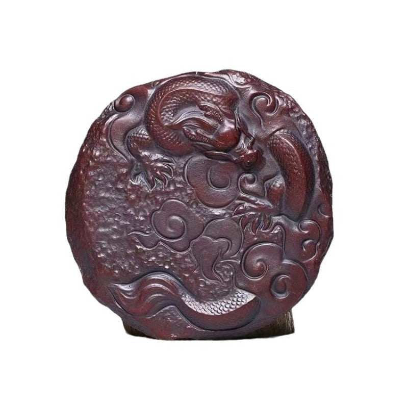 Yixing Zisha Original Ore Hand Carved Dragon Design Manual Holder For Tea Pot