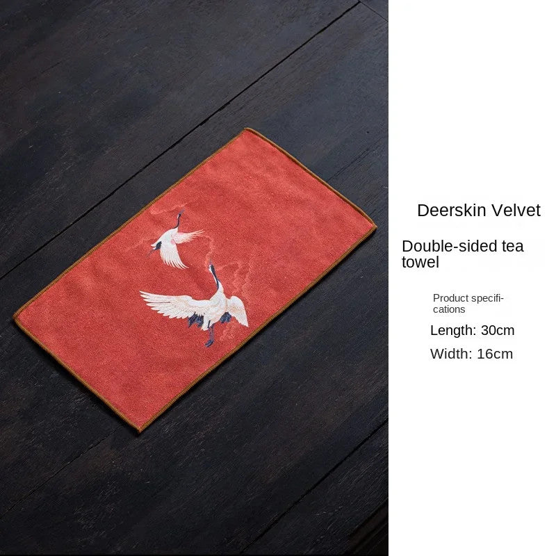 Tea Towel Tea Table Towel Rag Light Luxury Chinese Absorbent Pot Towel Tea Mat