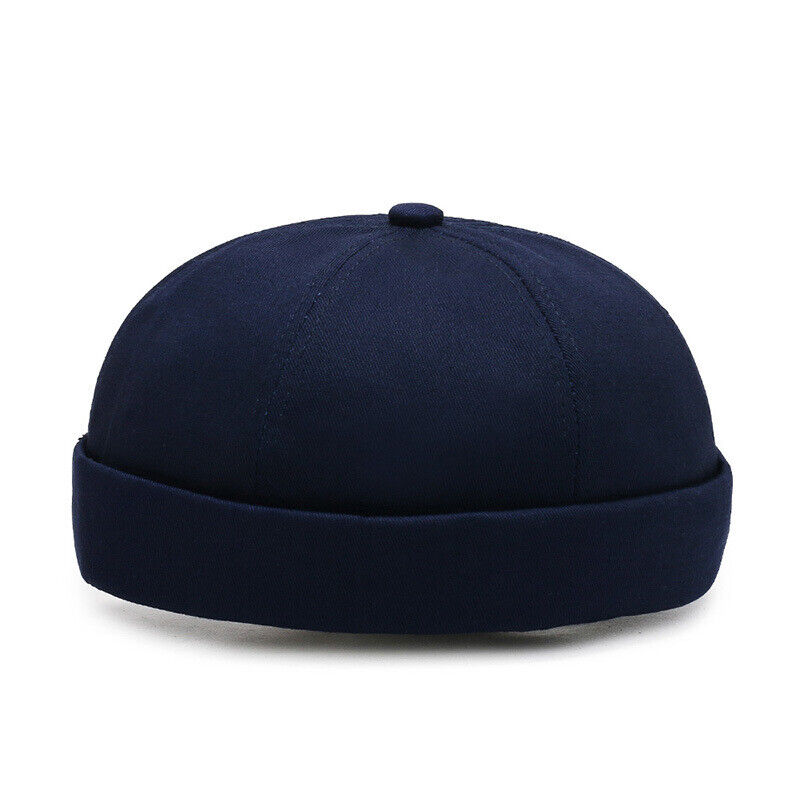 Men's Retro Brimless Hat Skull cap Sailor Cap Beanie Rolled Cuff Adjustable*